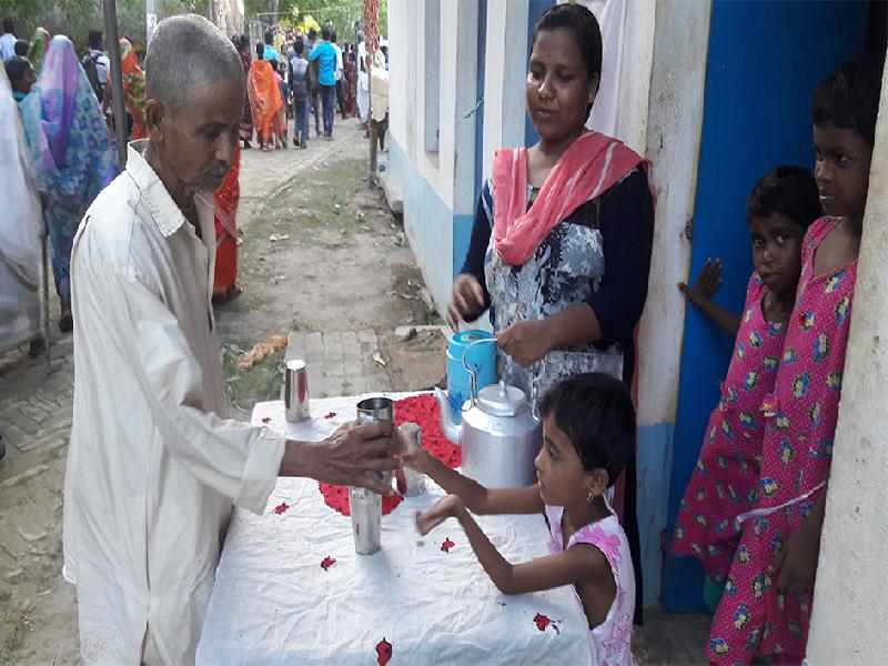 Drinking Water distribution camp at sundarban in Charak Mela